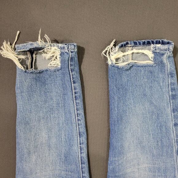 Blank NYC Jeans High Waist Blue Cotton Distressed Frayed Rigid Tapered Size 26 - Picture 7 of 13